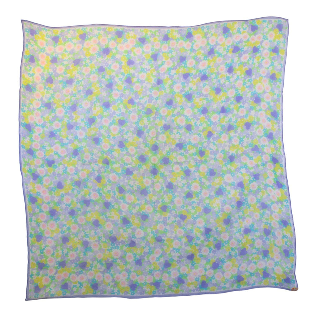 Front view lavender heart floral scarf