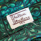 70s green zip-up floral belted dress by Shelton Stroller - image 1