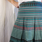 60s gucci jockey print wool pleated mini skirt - made in italy