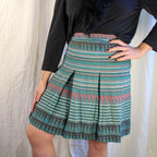 60s gucci jockey print wool pleated mini skirt - made in italy