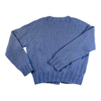 60s handknit periwinkle wool cardigan with mother of pearl buttons