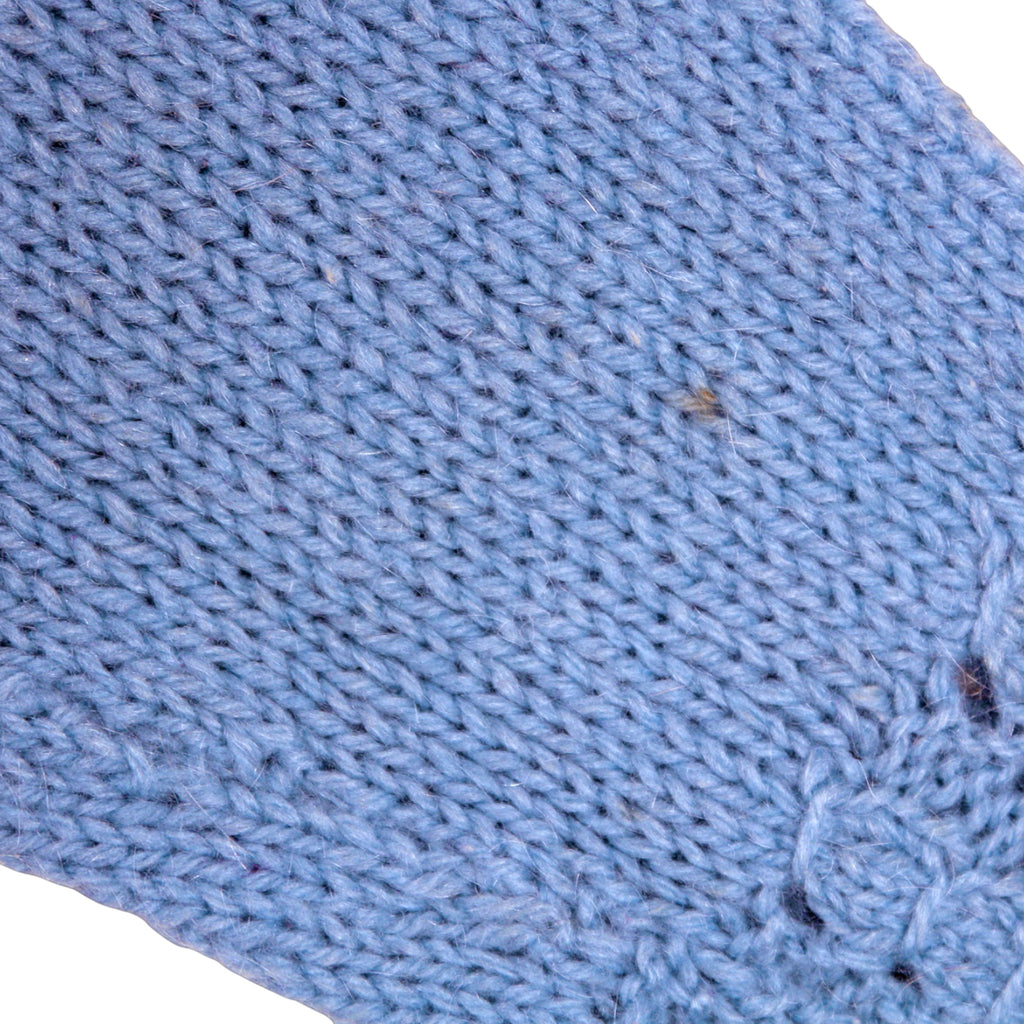 60s handknit periwinkle wool cardigan with mother of pearl buttons