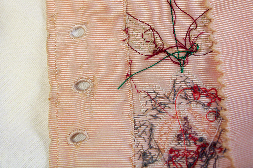 40s RARE museum hattie carnegie sequin floral corset bodice