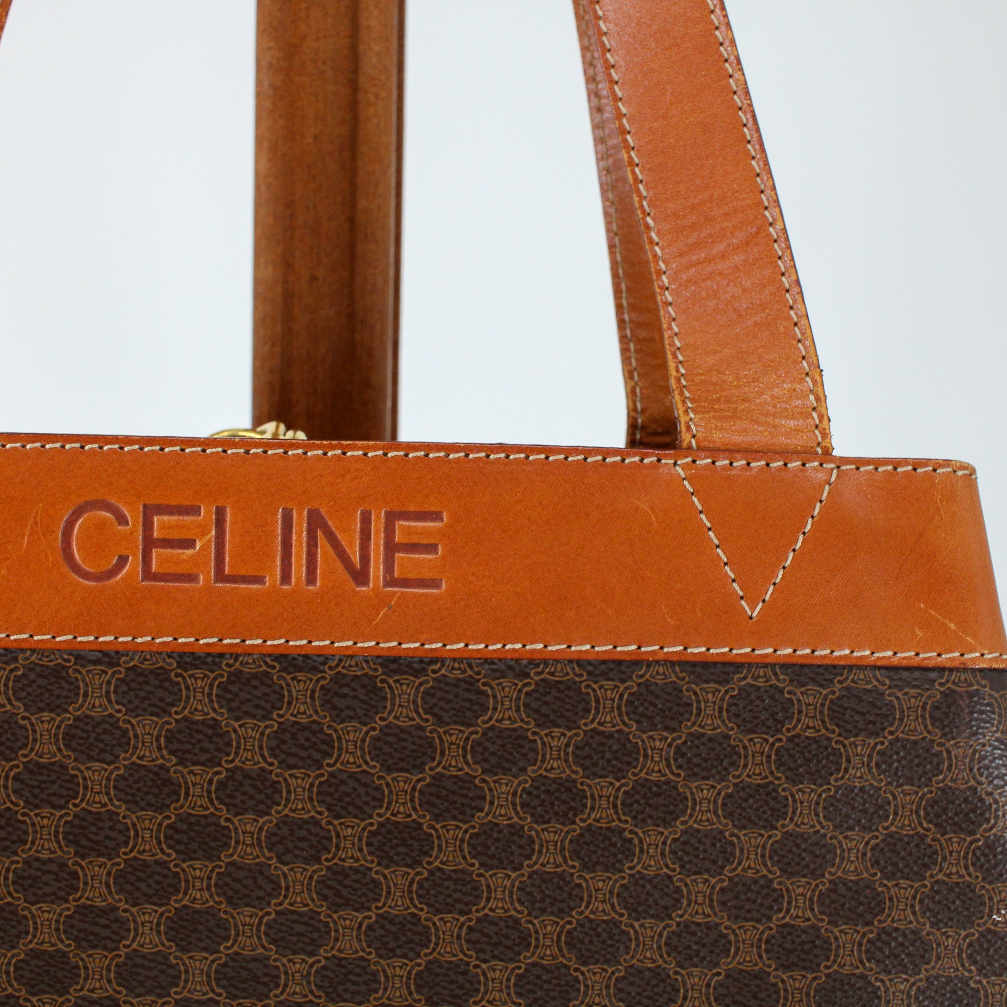 celine embossed leather front band