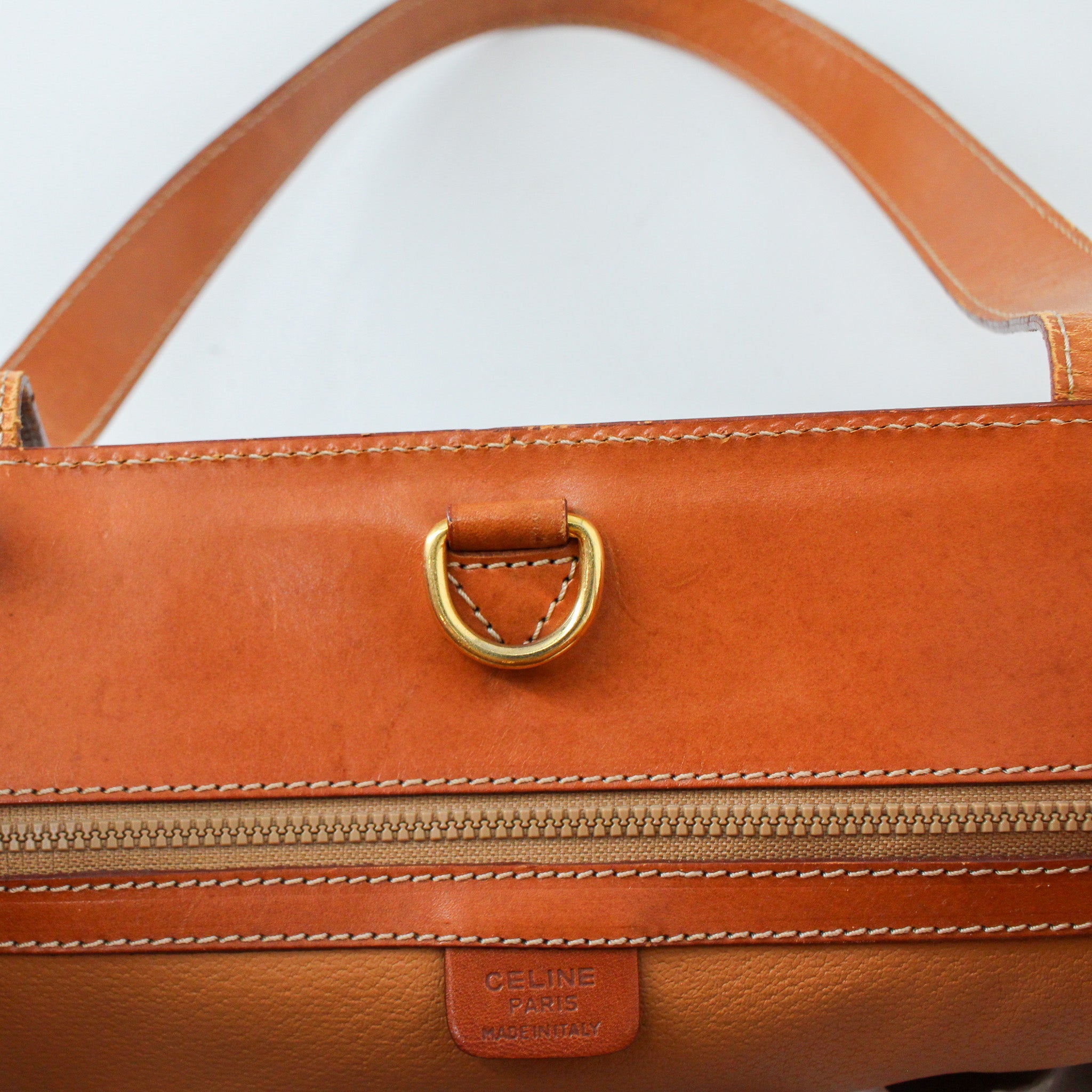 celine paris made in italy stamp with d-ring and zip