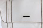 y2k gucci white leather shoulder bag - contrast topstitch flap