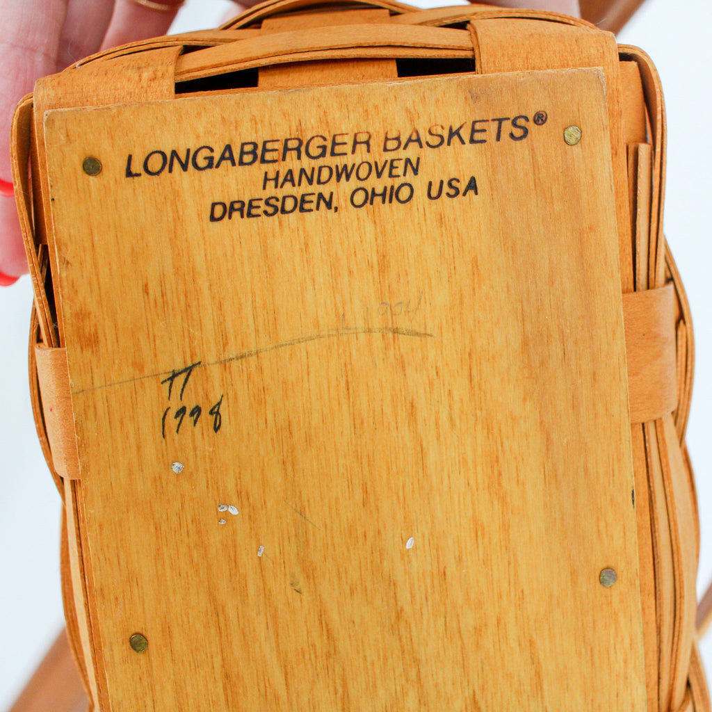 longaberger baskets handwoven dresden ohio usa base stamp dated 1998