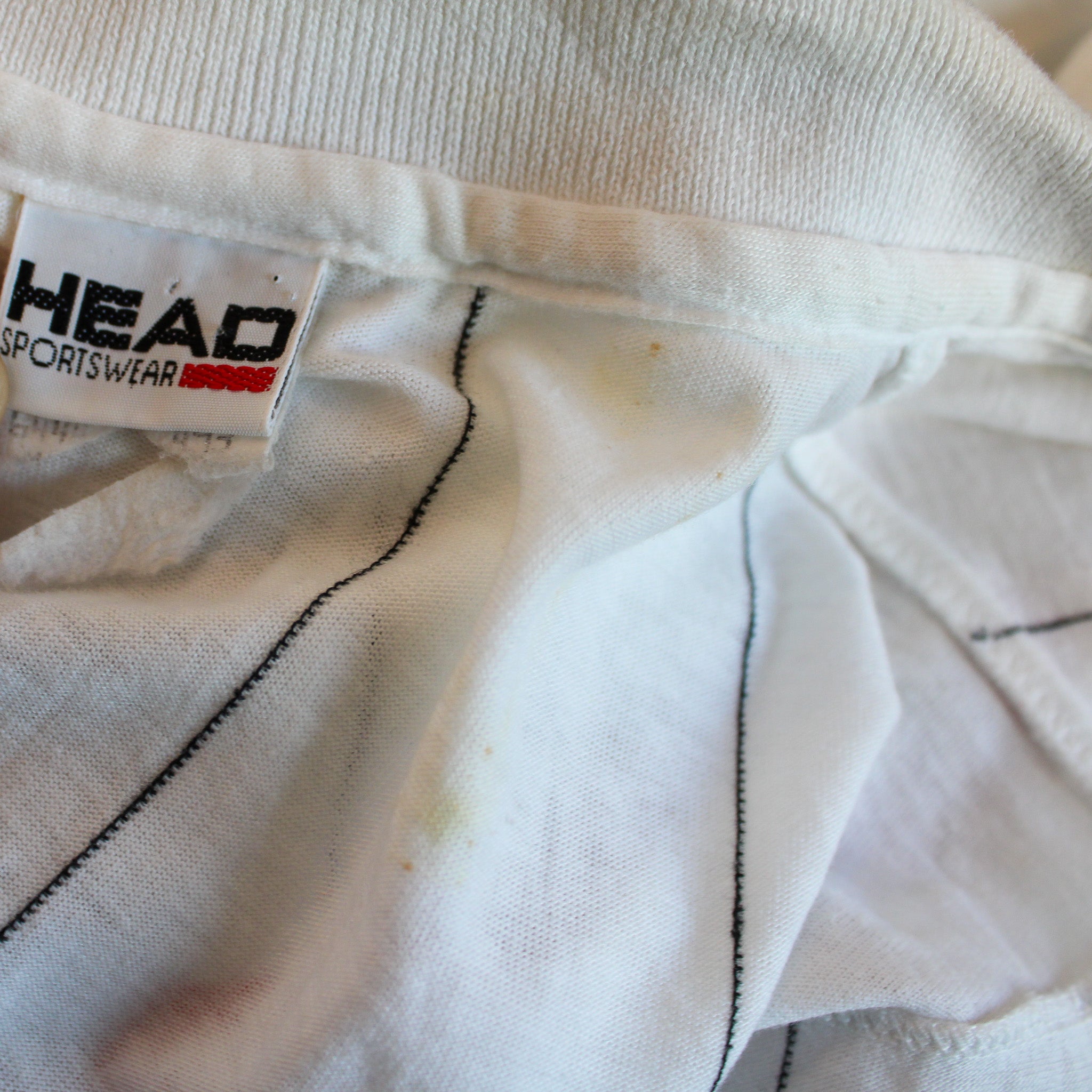 Back view 80s striped polo