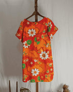 60s floral mod cotton shift dress