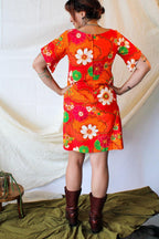 60s floral mod cotton shift dress