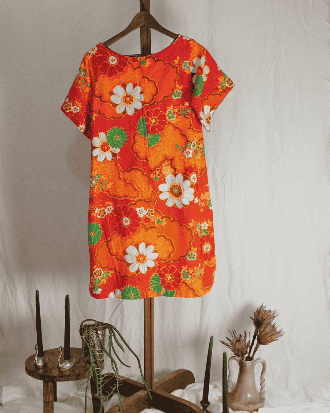 60s floral mod cotton shift dress