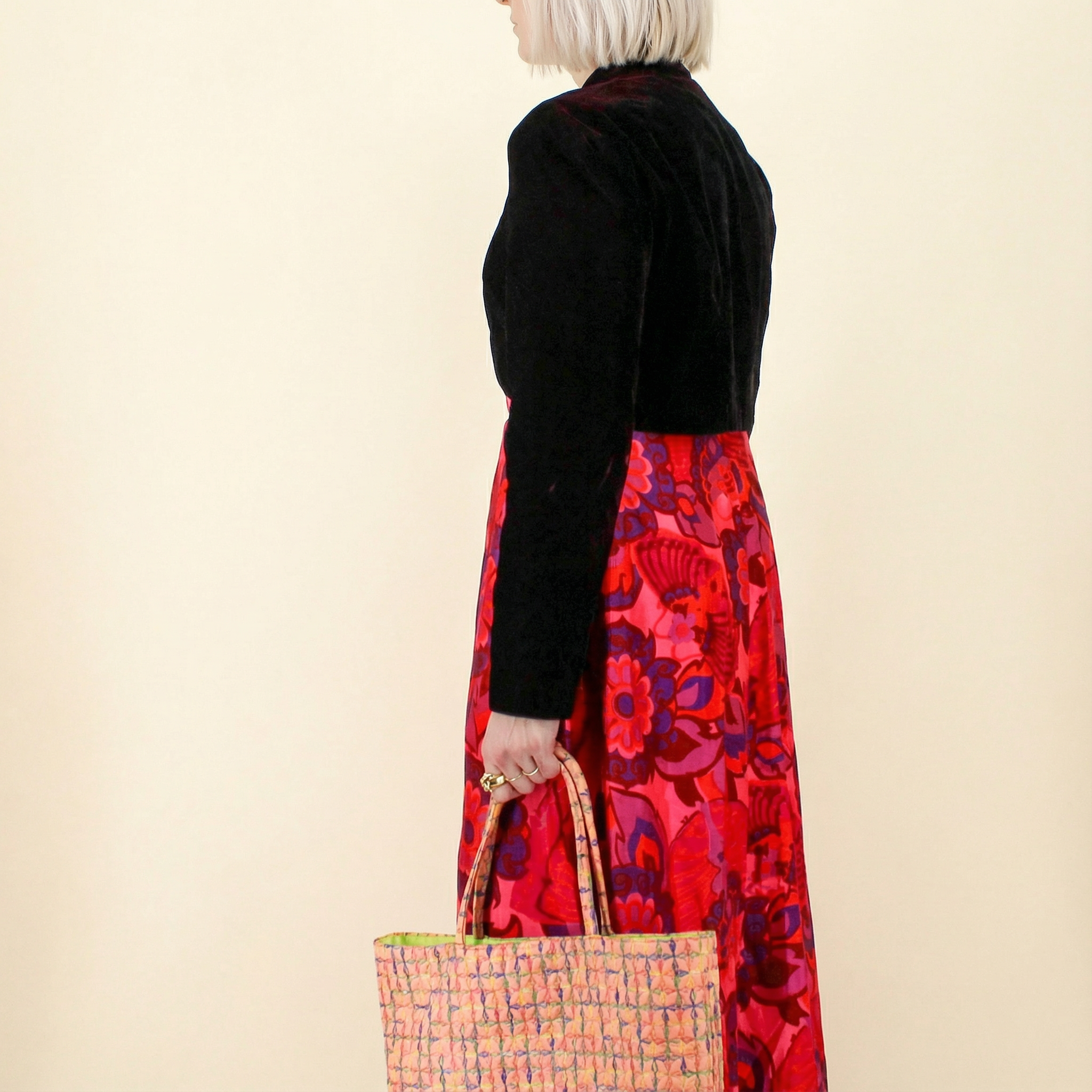 90s dark oxblood velvet bolero jacket