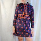 Front view of Emilio Borghese Roma mod polka dot dress
