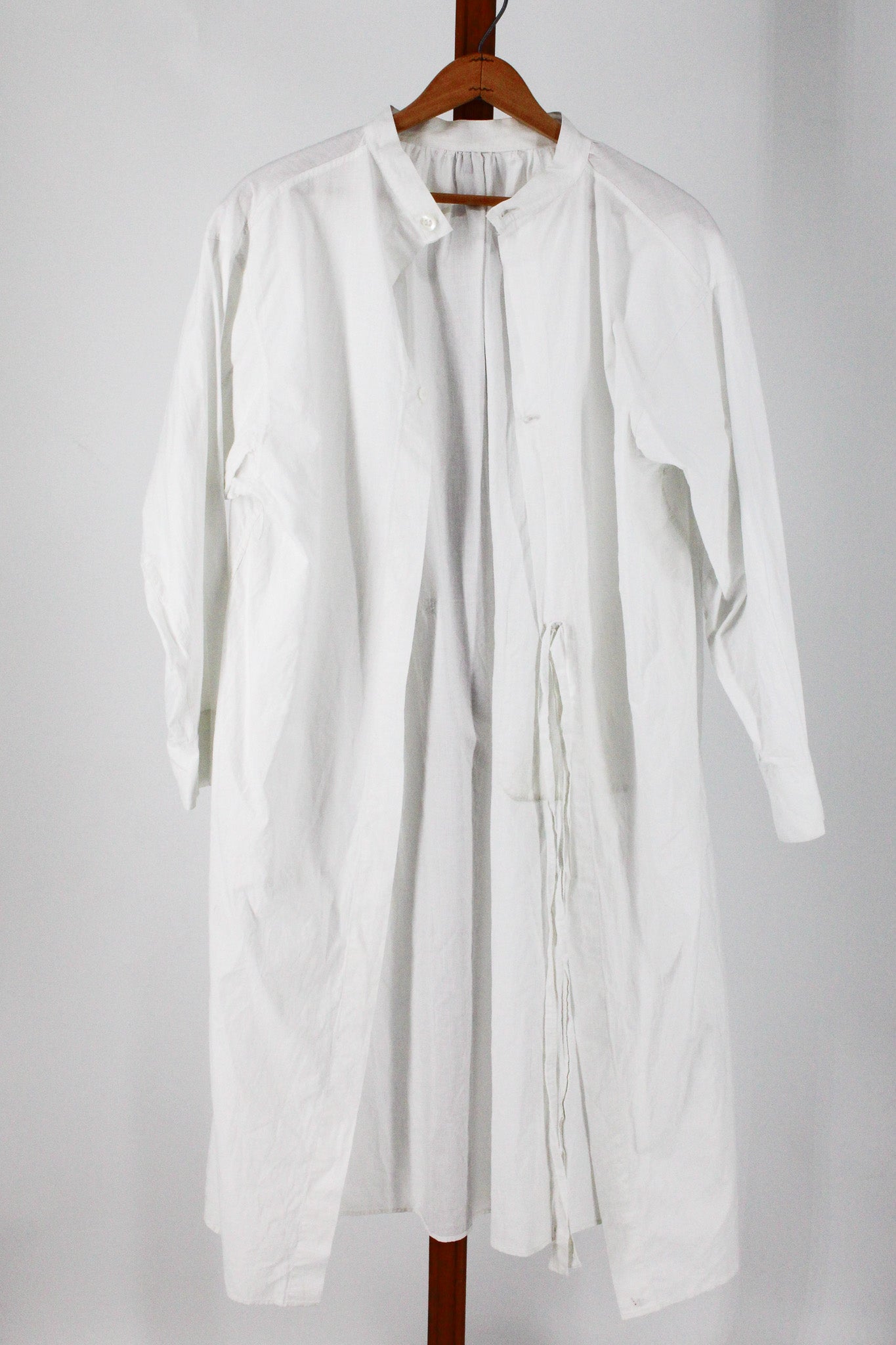 antique french monogrammed peasant smock, front