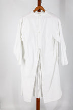 full front showing bib placket and ties
