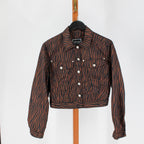 90s versace jeans signature zebra print cropped jacket - front