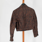 90s versace zebra print jacket - back with western yoke