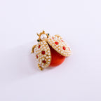 hattie carnegie ladybug brooch, angled