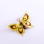 enamel butterfly brooch, back