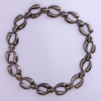 sterling foliate leaf-link choker, worn shape