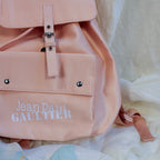 90s jean paul gaultier blush nylon logo backpack