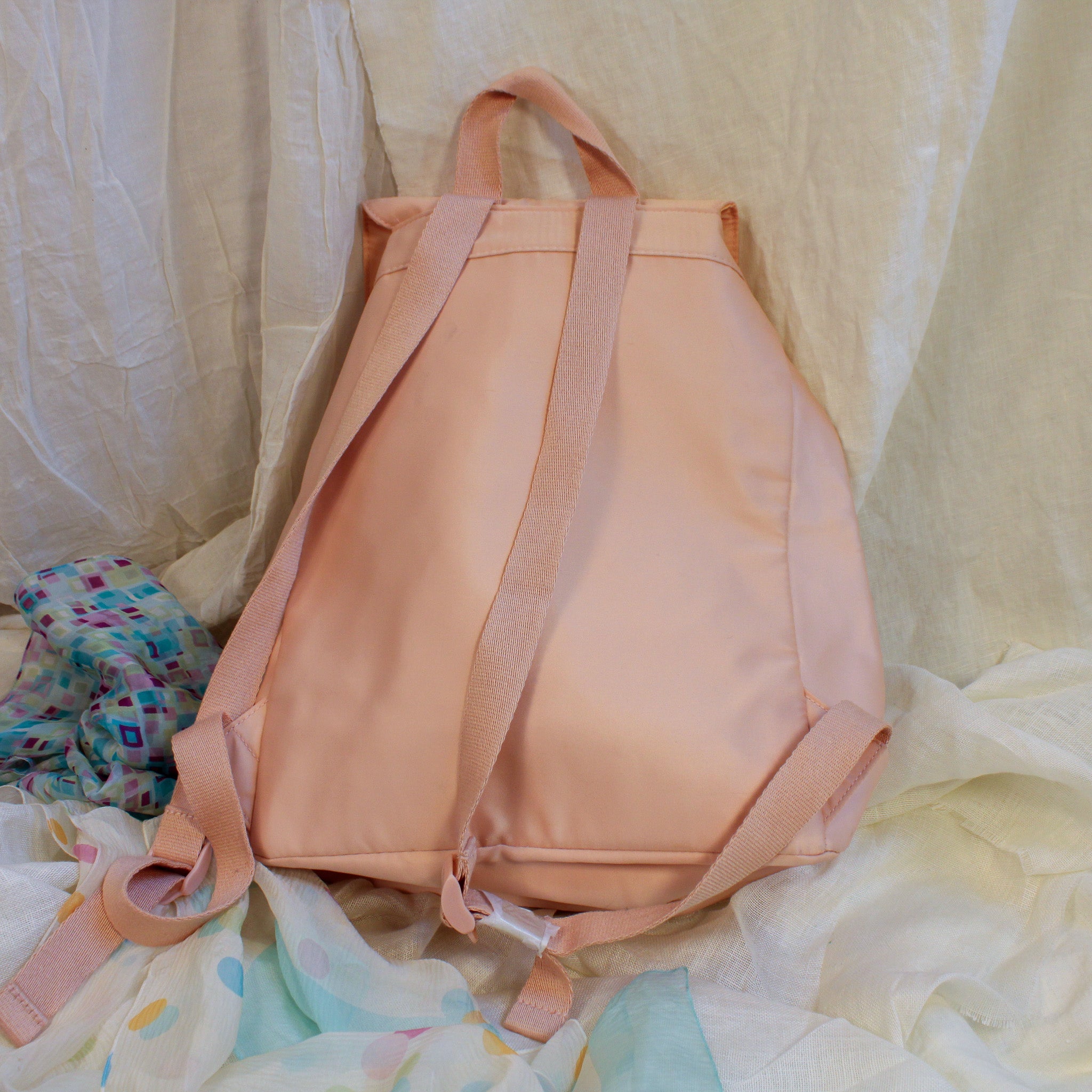 90s jean paul gaultier blush nylon logo backpack