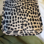 y2k kate spade black and cream animal print mini tote