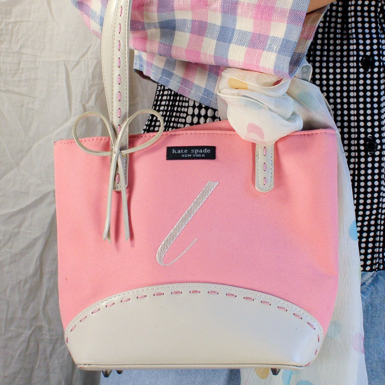 y2k kate spade new york pink monogram mini box purse