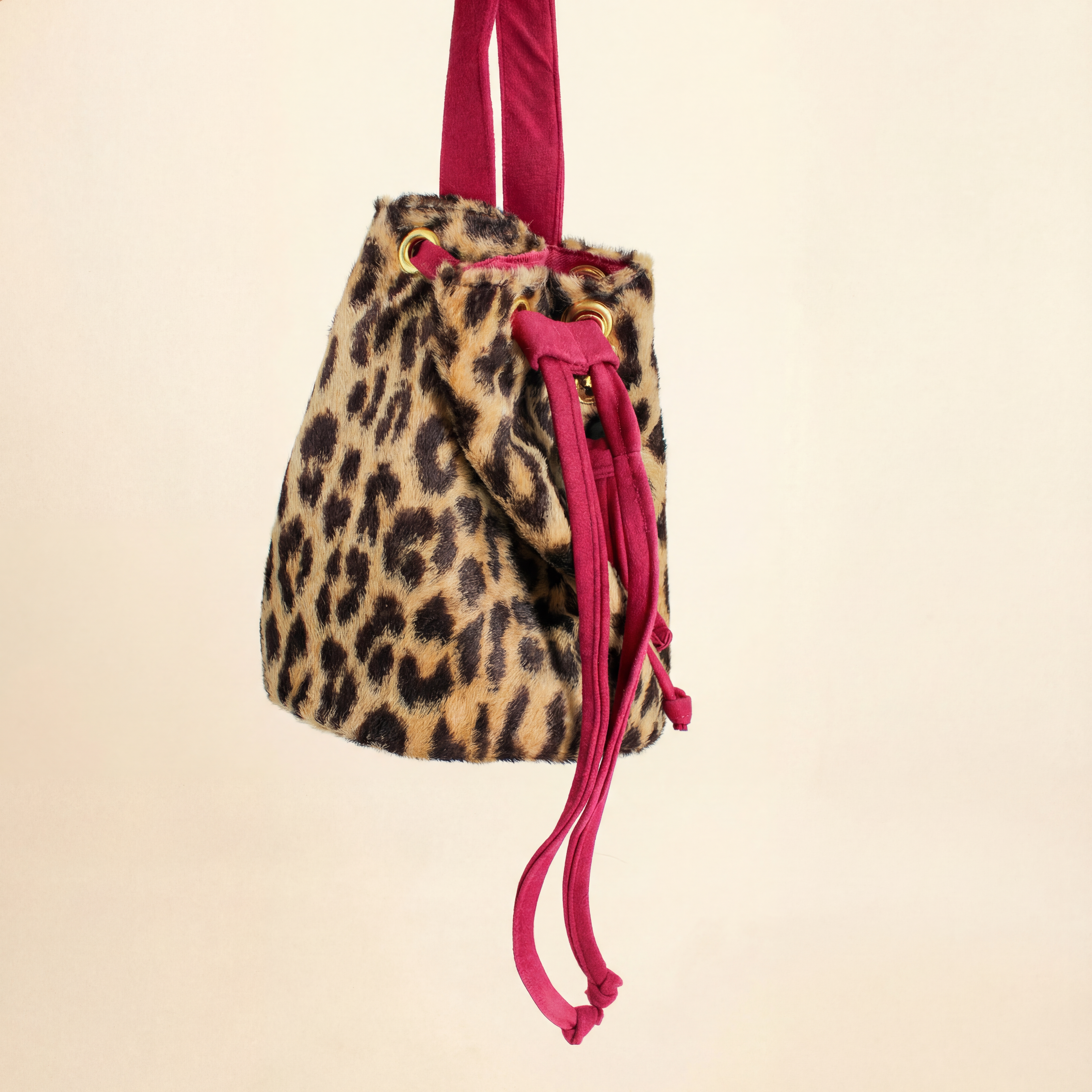 lulu mini bucket bag - 60s faux cheetah fur