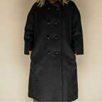 60s cocoon wool swing coat - french woven jacquard