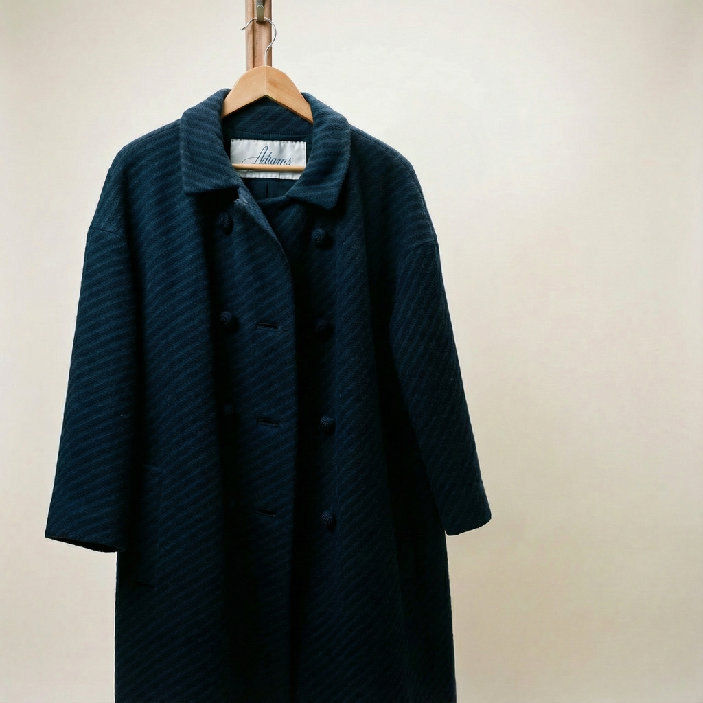 60s cocoon wool swing coat - french woven jacquard