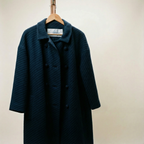 60s cocoon wool swing coat - french woven jacquard