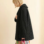 60s black karakulcha broadtail collared swing coat