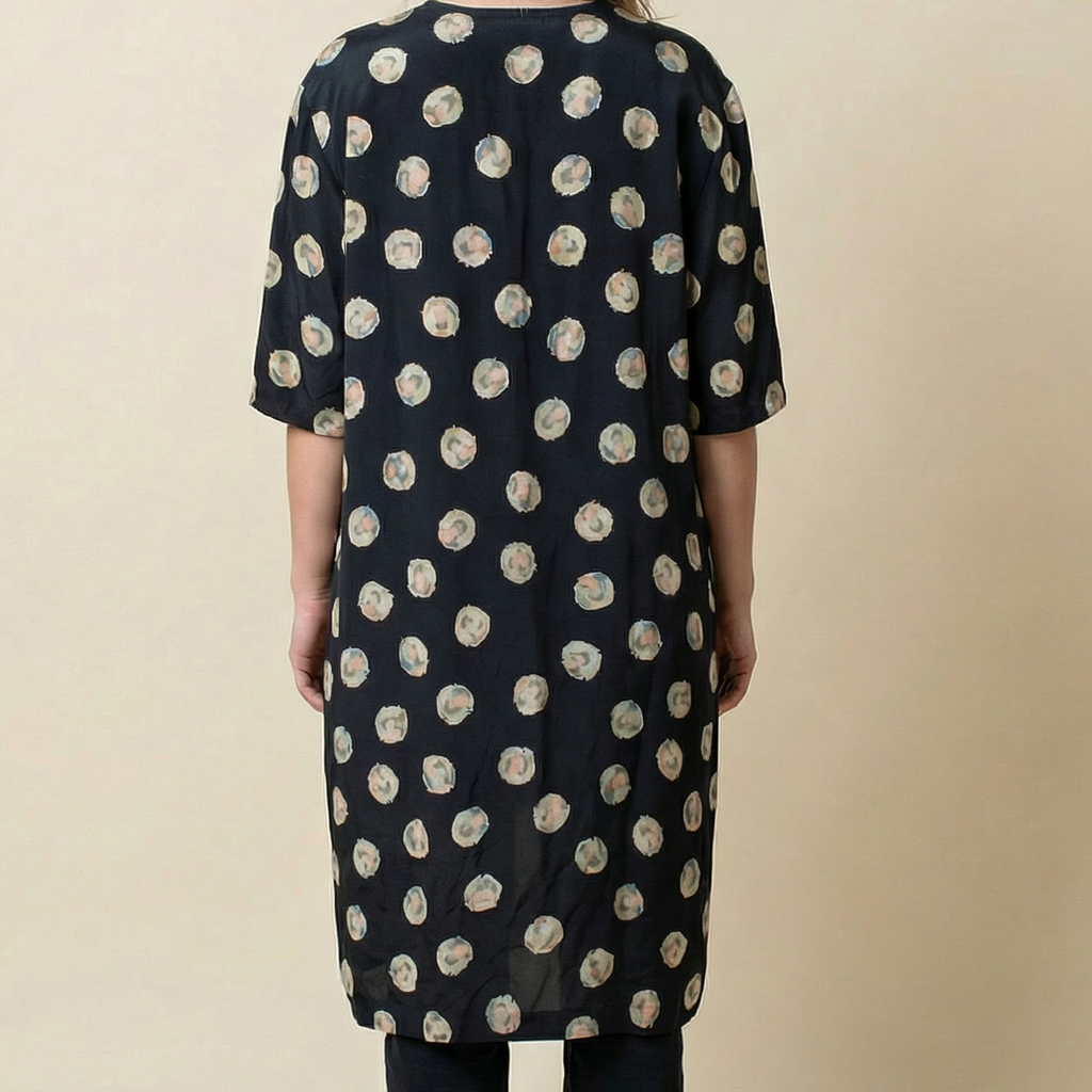 90s fendi 365 italian silk duster with cameo print