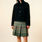60s gucci psychedelic-equestrian wool pleated mini skirt