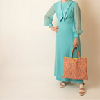 70s yoke & bell sleeve maxi dress