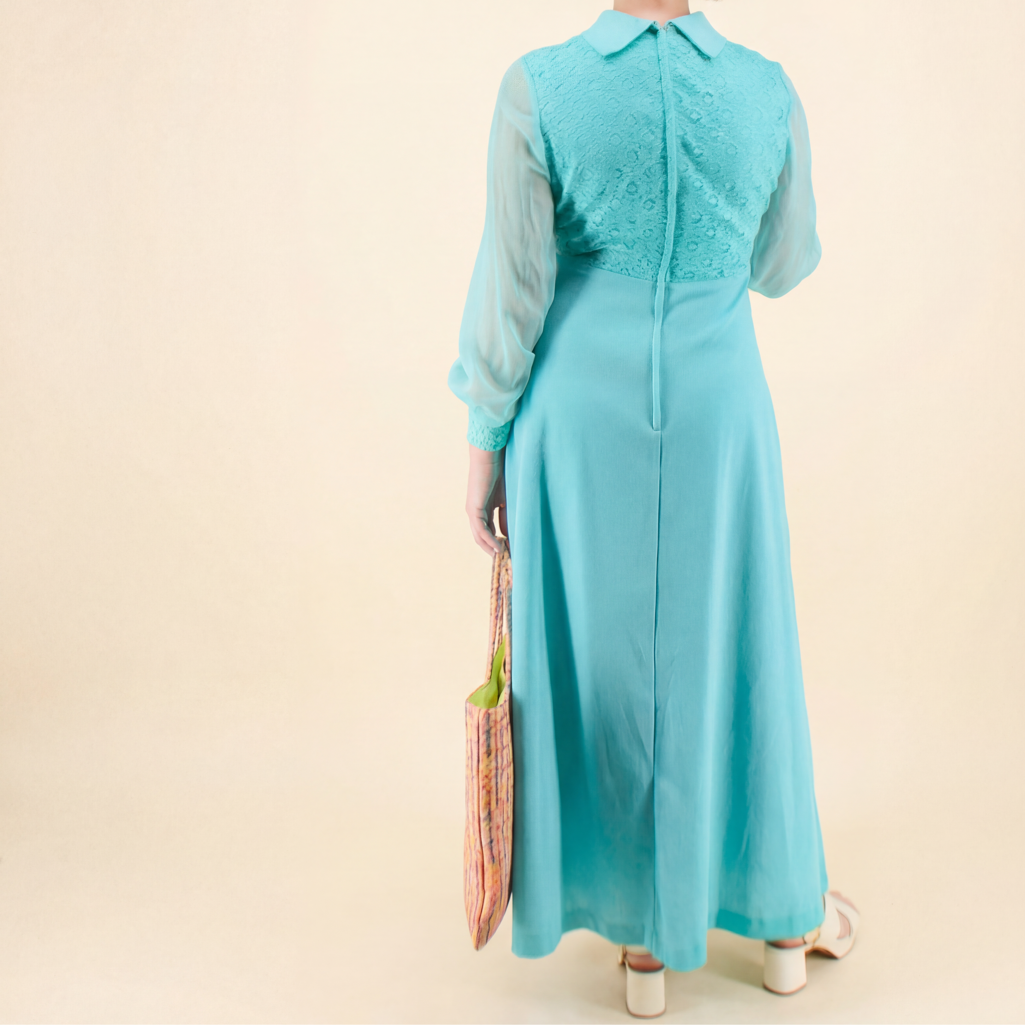 70s yoke & bell sleeve maxi dress