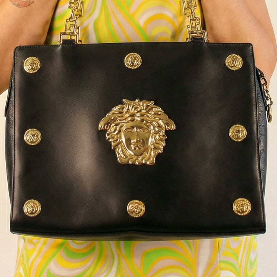 90s versace medusa chain shoulder bag