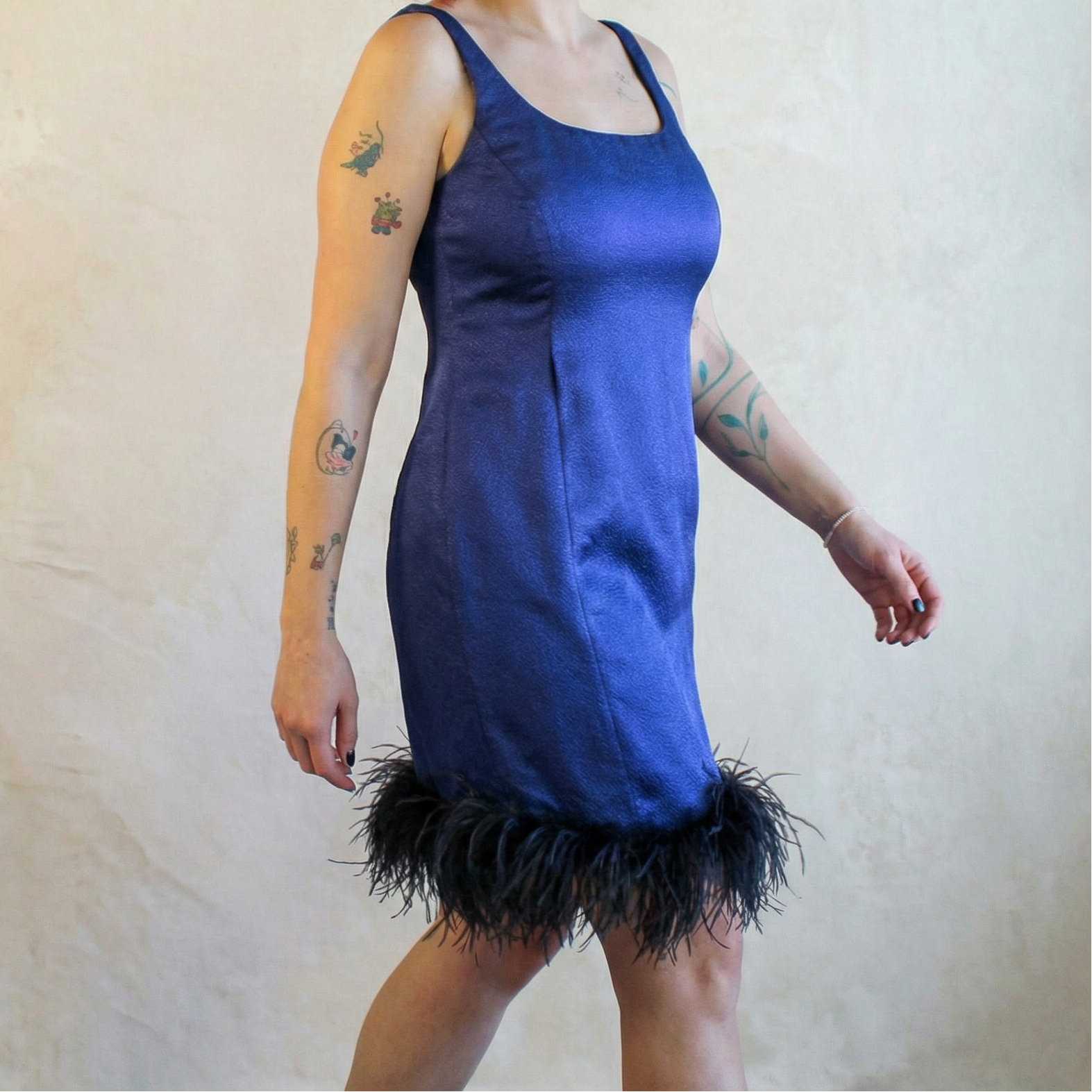 90s armani ostrich mini dress