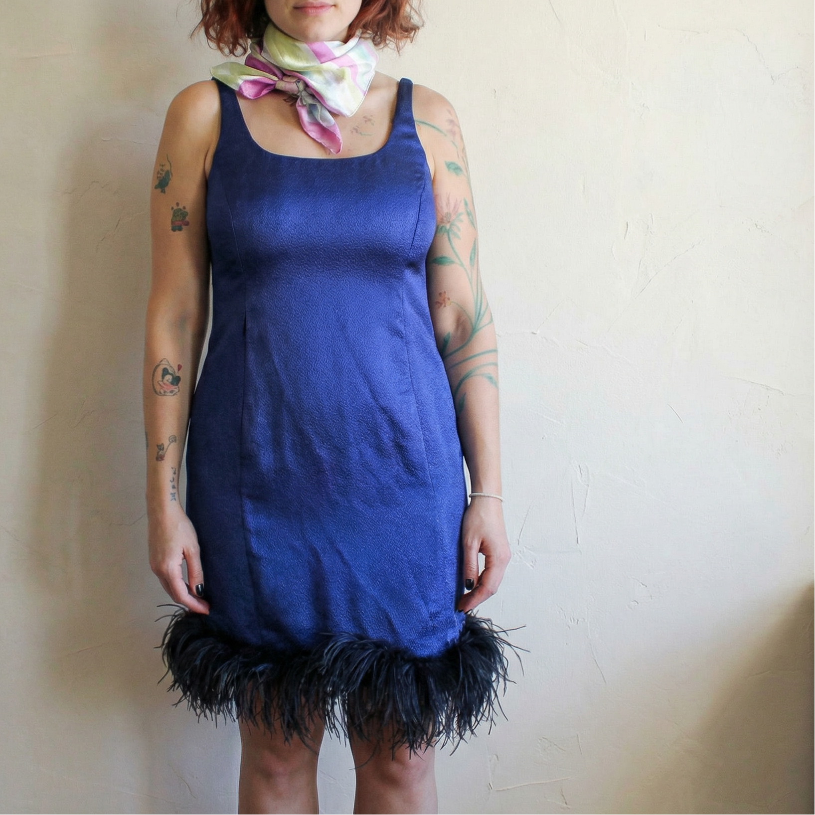 90s armani ostrich mini dress