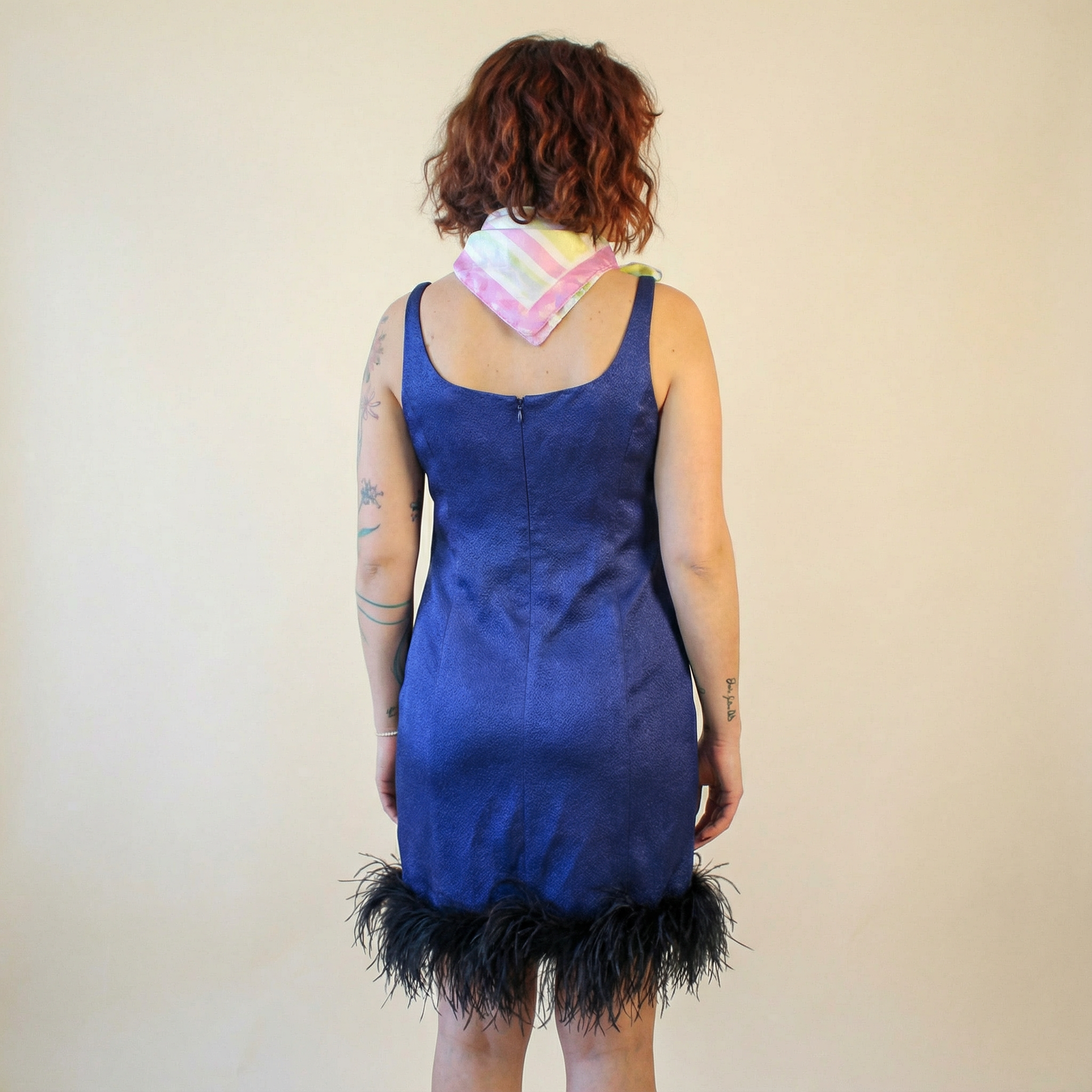 90s armani ostrich mini dress