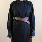 90s gianfranco ferré sculptural collared black dress
