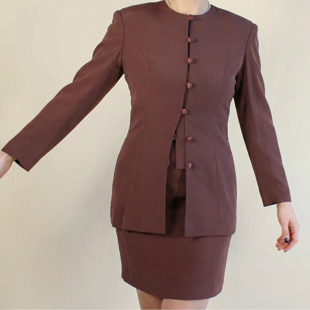 90s heavy beaded longline set - b'zar by bob mackie