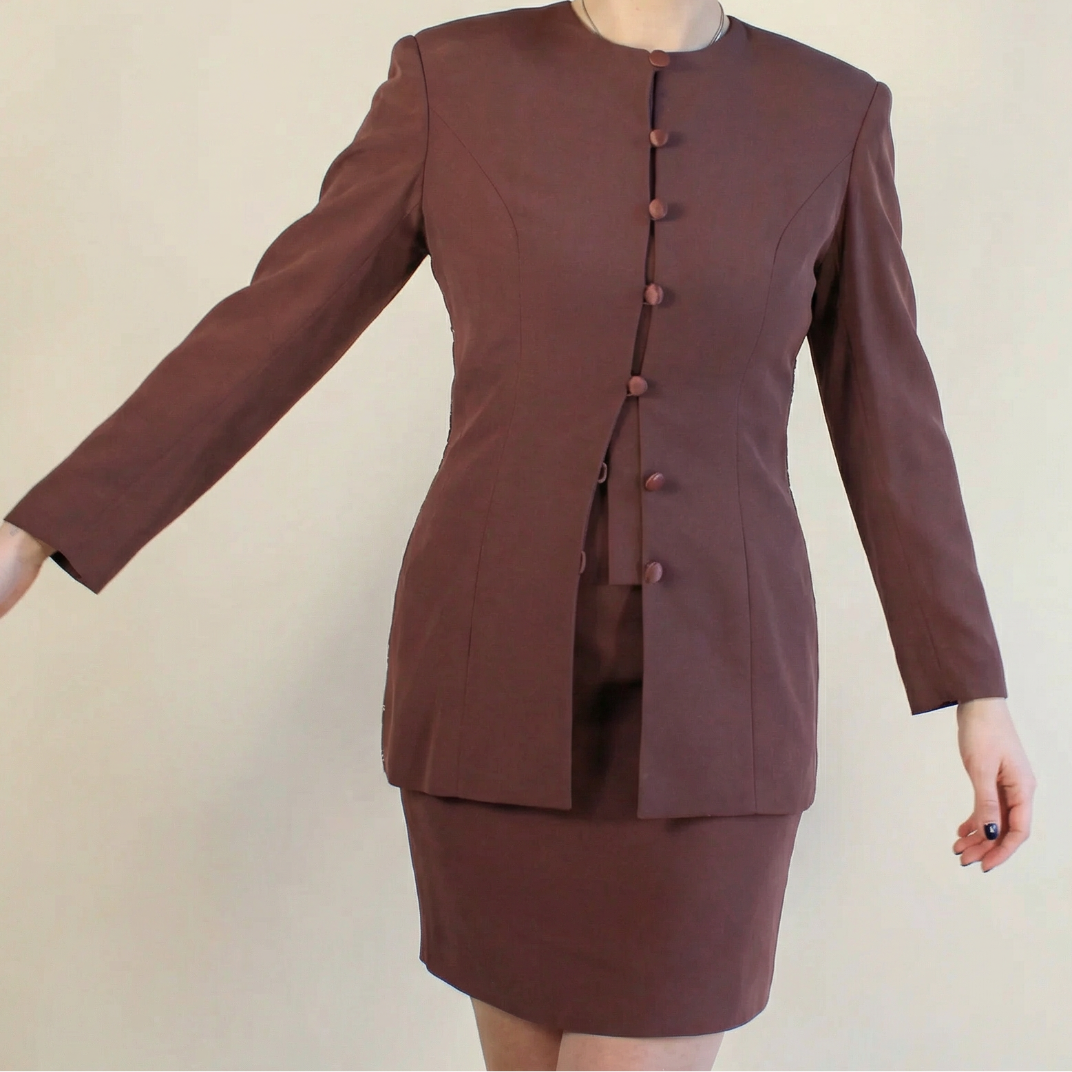 90s heavy beaded longline set - b'zar by bob mackie