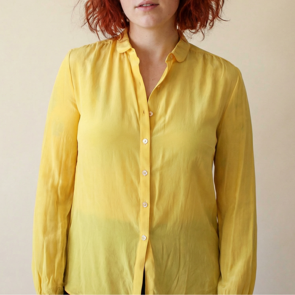 70s elizabeth arden marigold silk blouse (NOS)