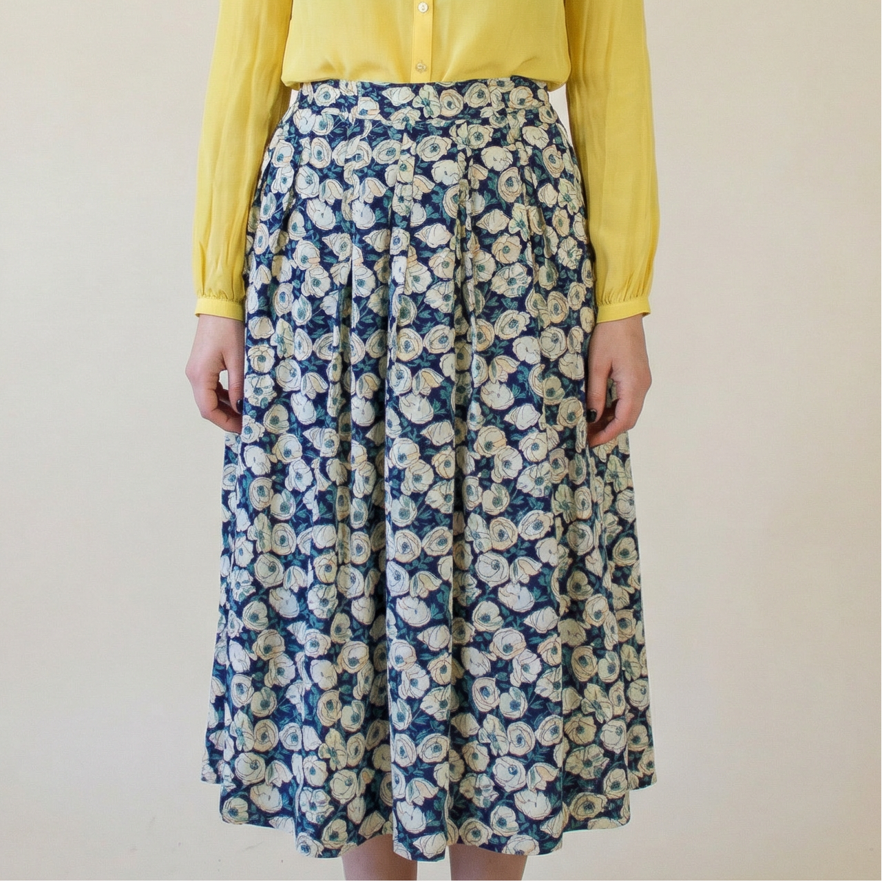 1989 kl by karl lagerfeld 100% silk floral skirt - rare - made in west germany