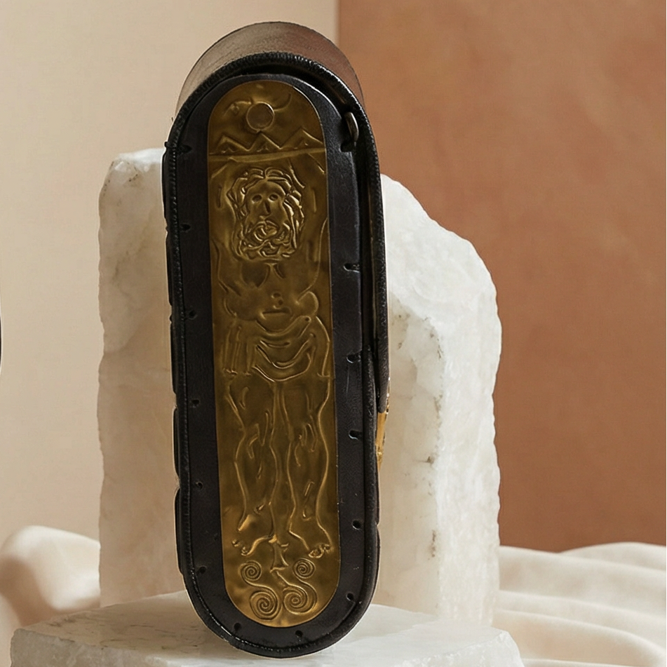 80s surrealist brass relief purse - studio metalwork