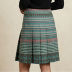 60s gucci psychedelic-equestrian wool pleated mini skirt