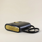 80s surrealist brass relief purse - studio metalwork