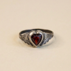 60s sterling silver heart ring